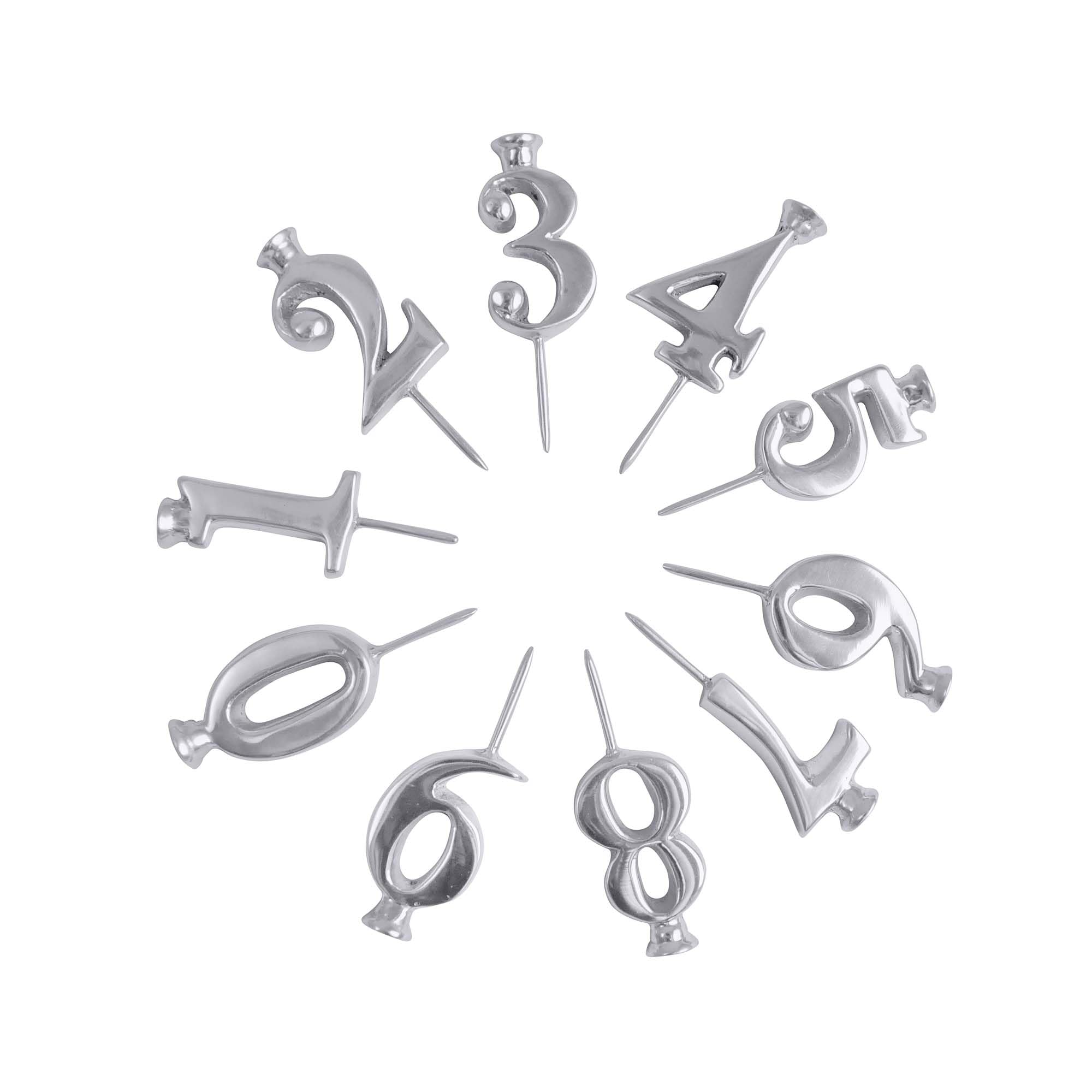 Mariposa Number Candle Holder Set Silver closeup for elegant birthday decor