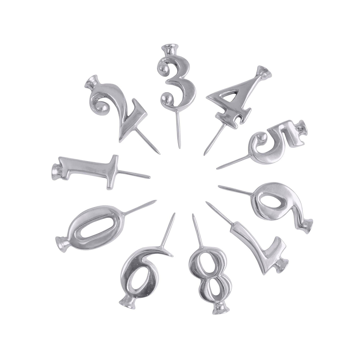 Mariposa Number Candle Holder Set Silver closeup for elegant birthday decor
