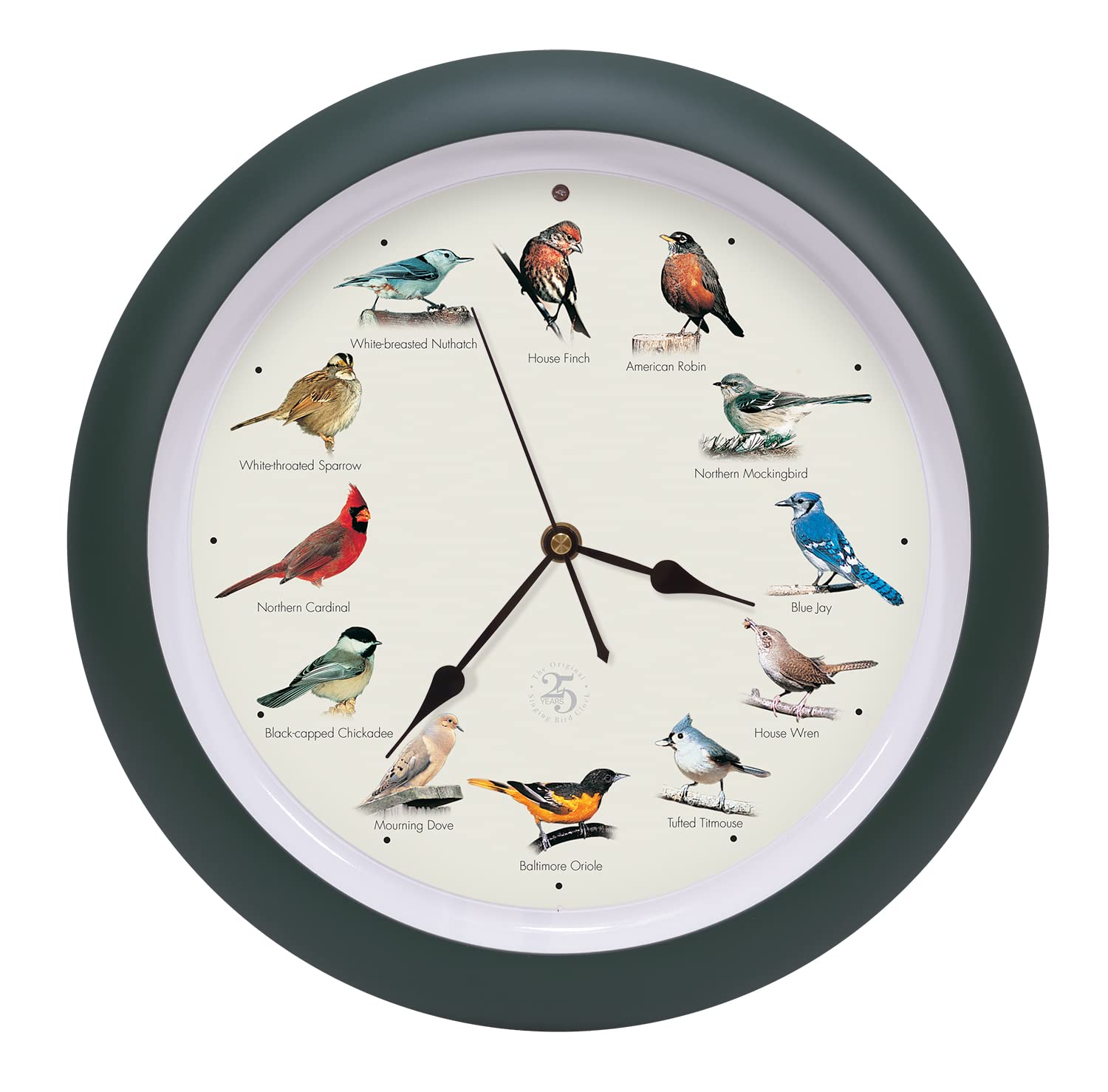 Mark Feldstein Original Singing Bird Clock 25th Anniversary artwork displayed for collectible home elegance.