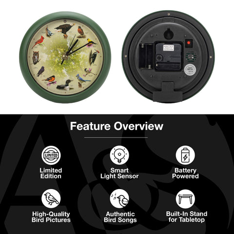 Mark Feldstein Singing Bird Clock quick reference guide included supports easy setup.