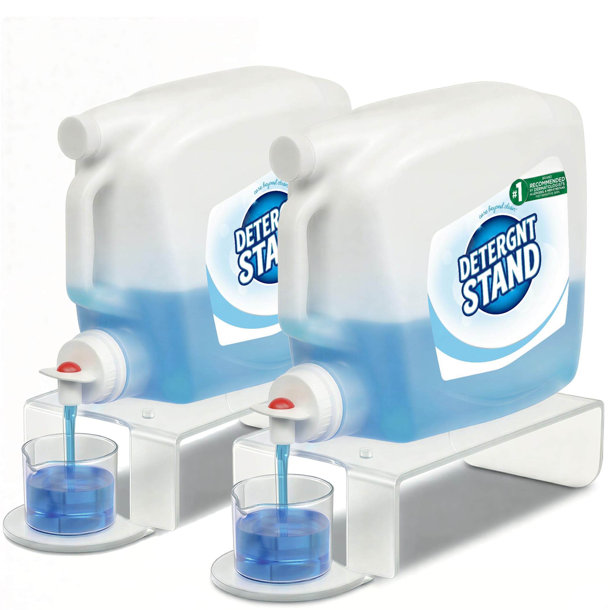 Marknox laundry detergent holder riser 2-pack keeps bottles steady for clean pours.