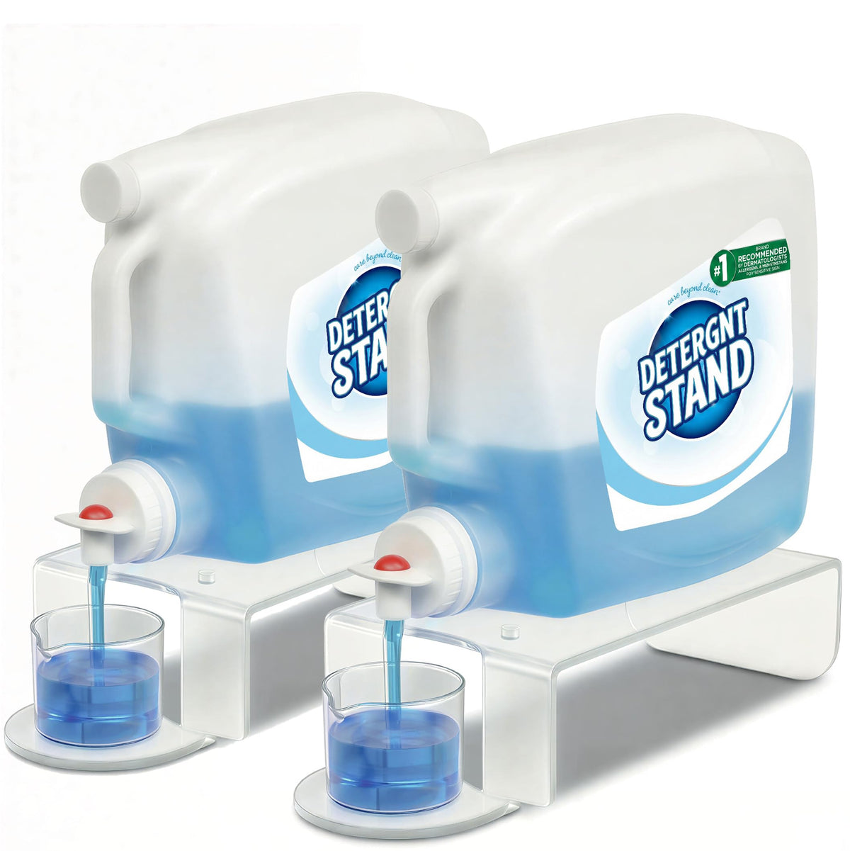 Marknox laundry detergent holder riser 2-pack keeps bottles steady for clean pours.