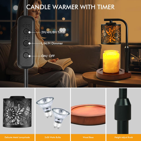 Maromamix Candle Warmer Lamp dimmer setting for customizable ambience and scent release.