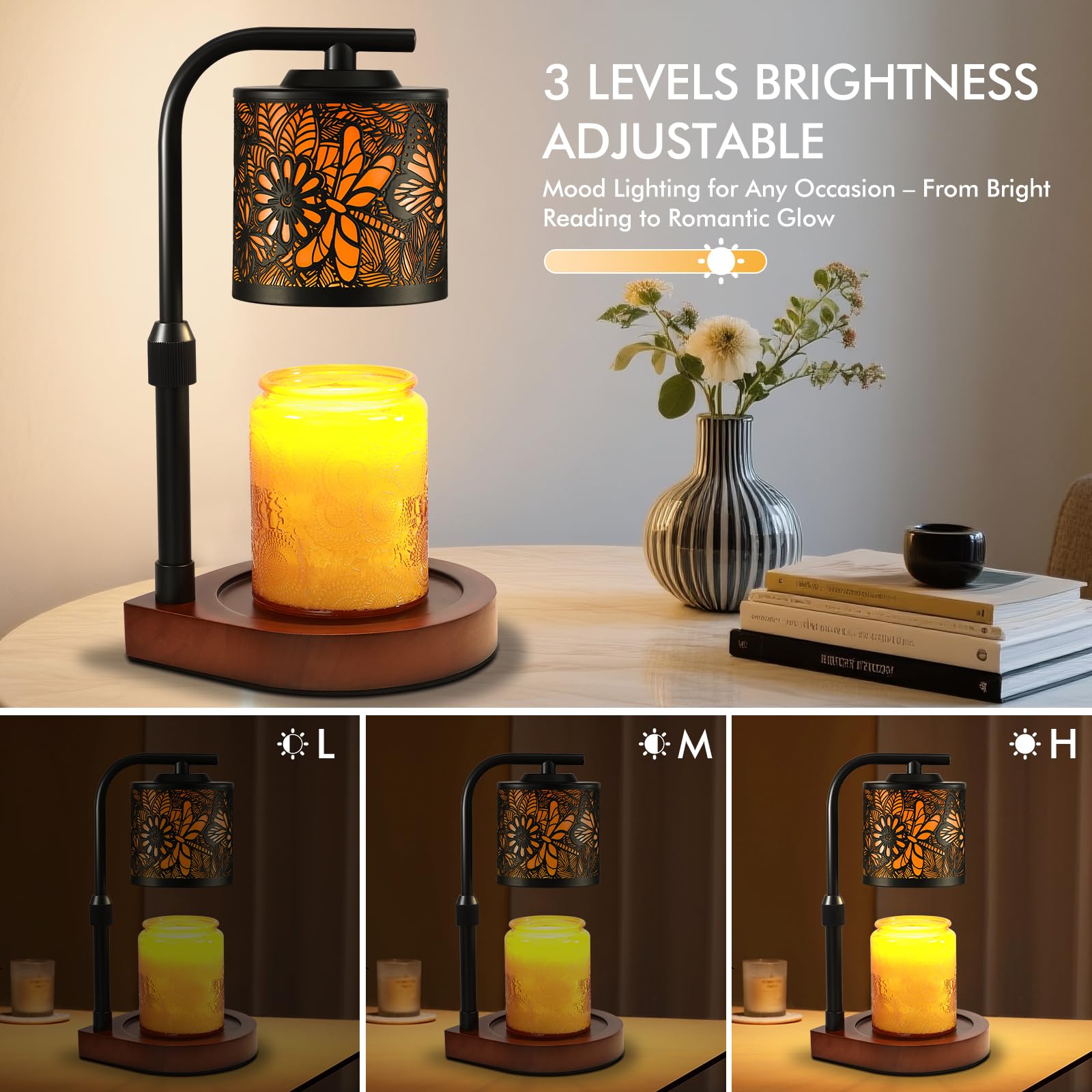 Maromamix Candle Warmer Lamp height adjustable base for candles up to 5.5 inches.