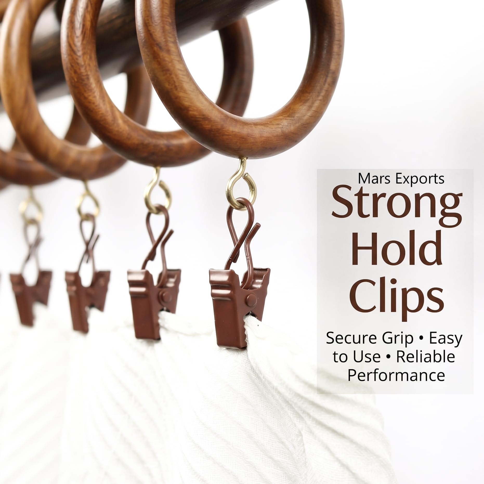 Mars Exports 2-2 inner diameter ring mounted on curtain rod.