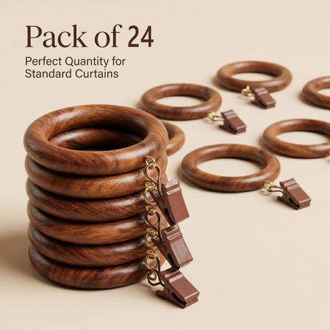 Mars Exports rosewood drapery ring demonstrates smooth glide for quiet operation.