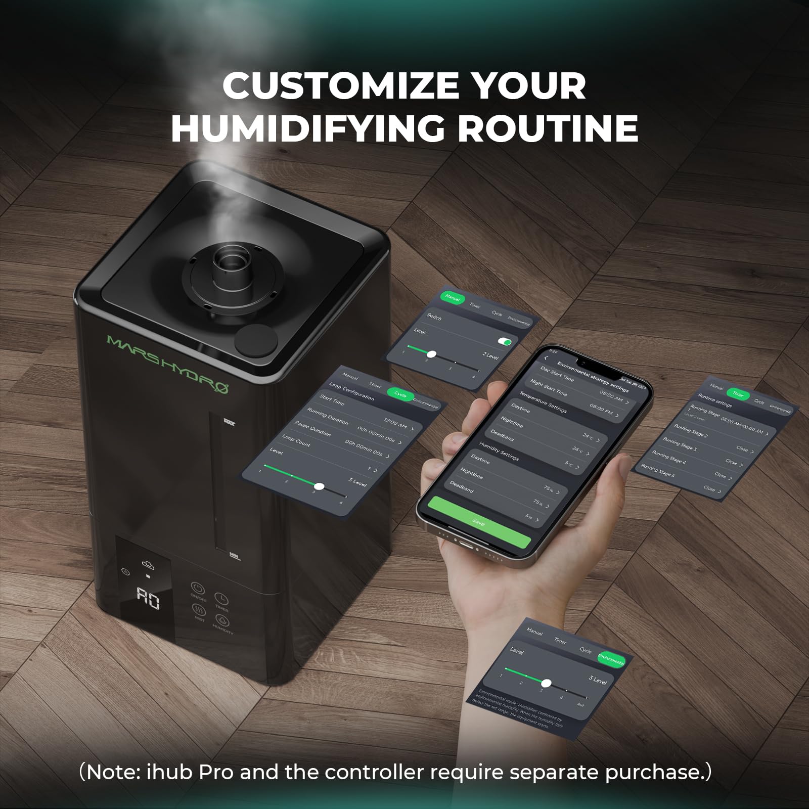 Mars Hydro smart remote control enabling wireless adjustments