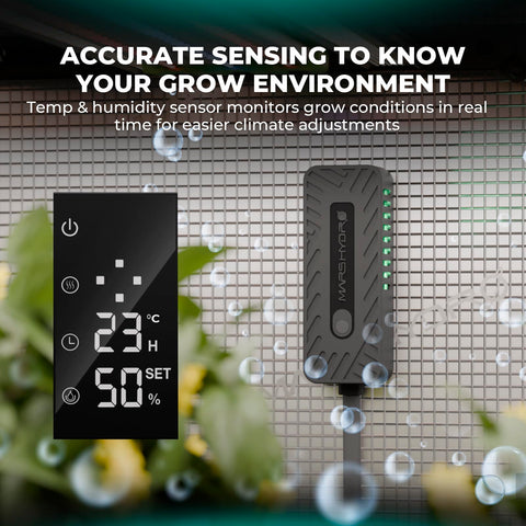 Mars Hydro humidifier timer and humidity settings for automated control