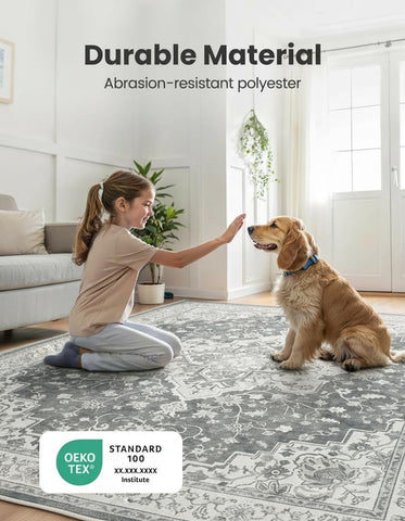 Marsail 8x10 rug is machine washable for convenient refresh.