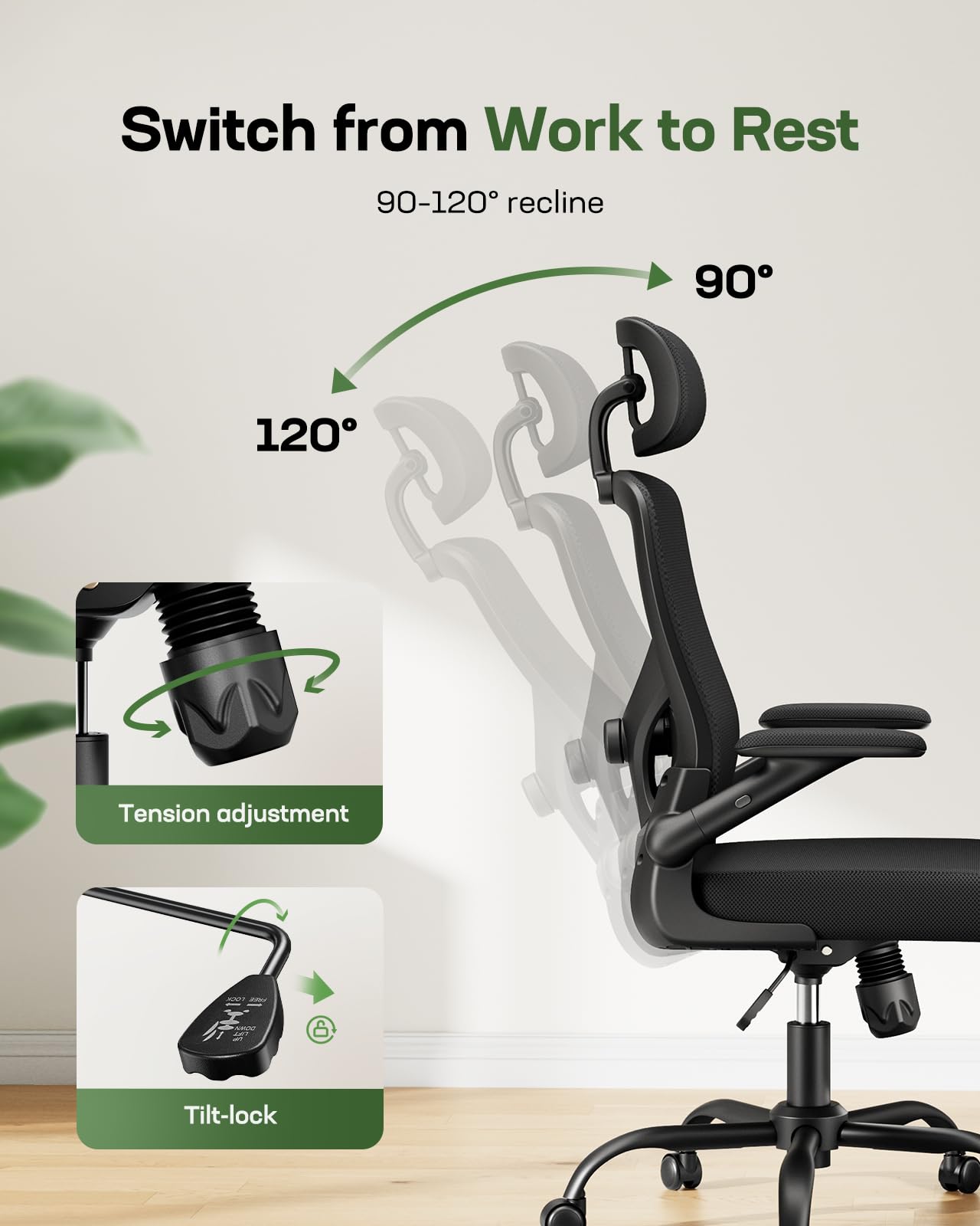Marsail breathable mesh keeps you cool during long workdays.