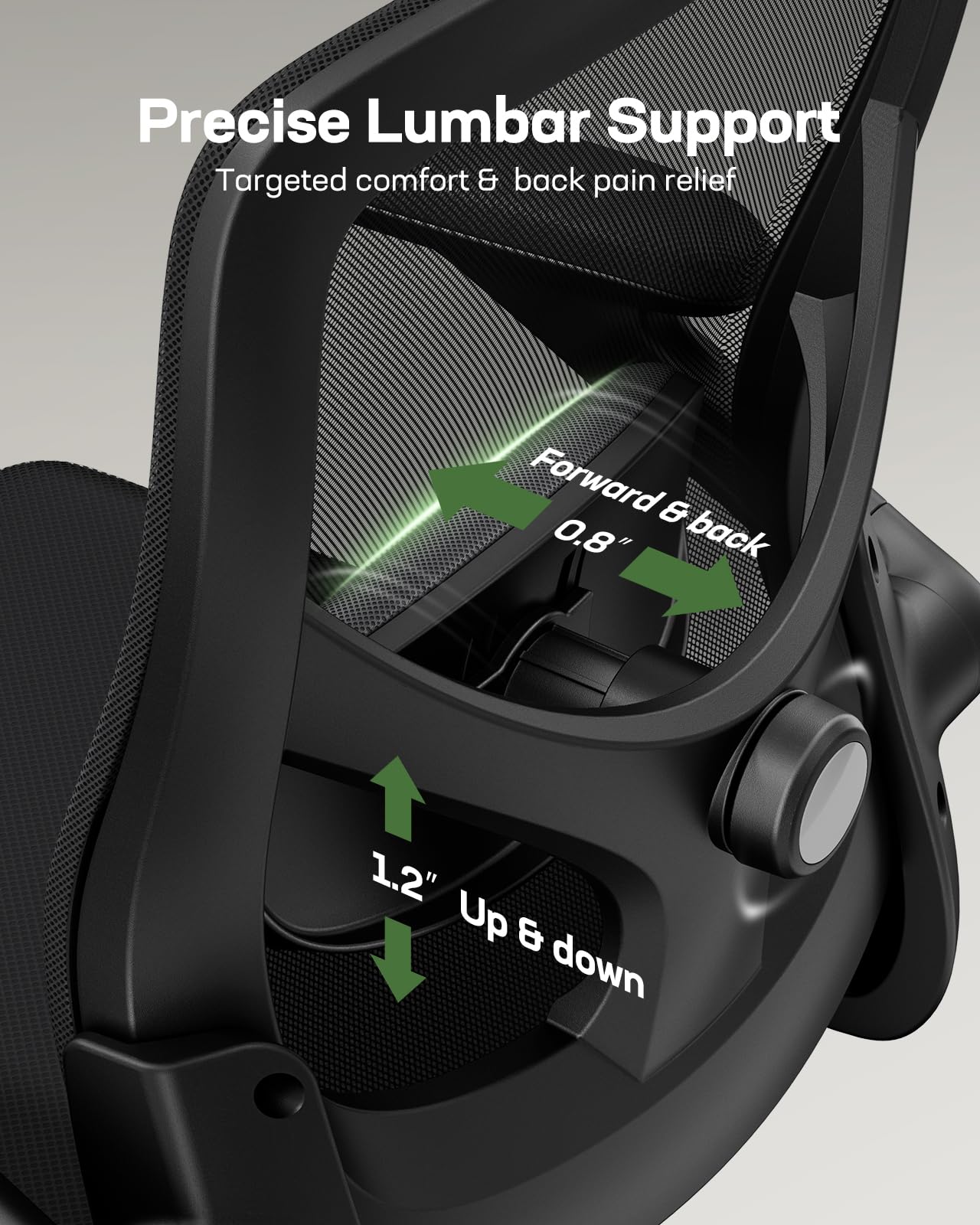 Marsail lumbar-adjustment supports proper posture during long sessions.