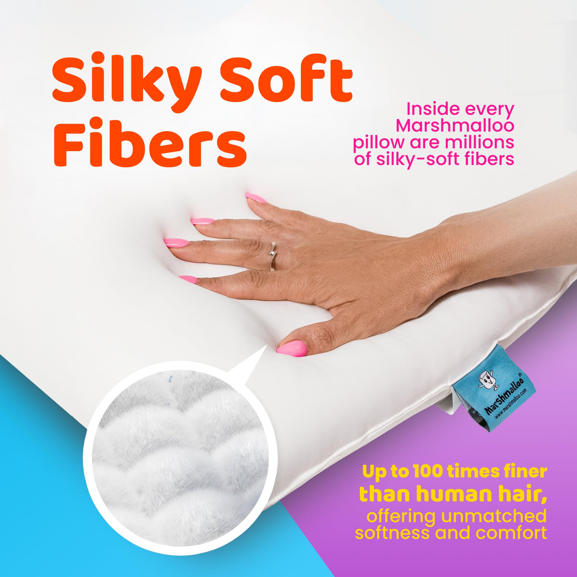 Marshmalloo cooling technology visible for temperature regulation during sleep.