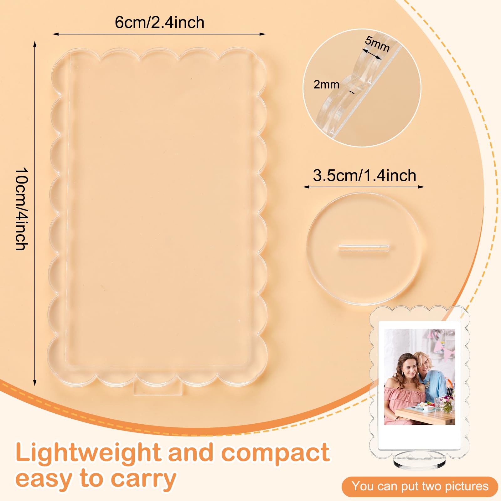 Marspark double-sided clear frame for back-to-back photos; UV resistant.