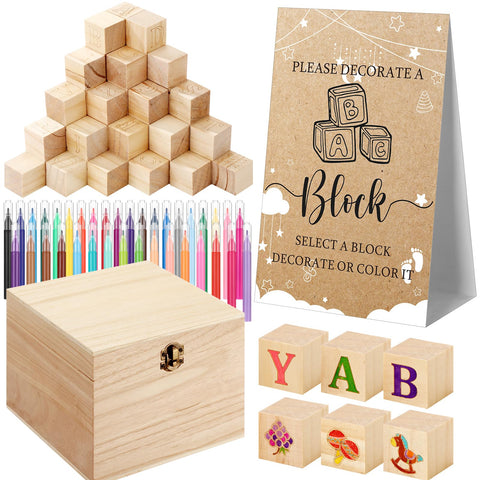 Marsui wooden blocks for baby shower decor and play