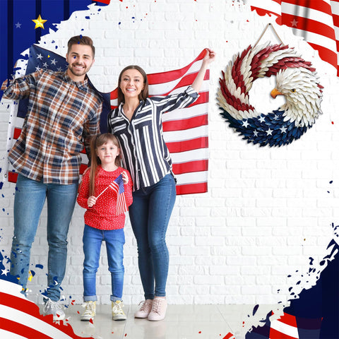 Marsui patriotic eagle sign with stars enhances curb appeal on entryways and walls.