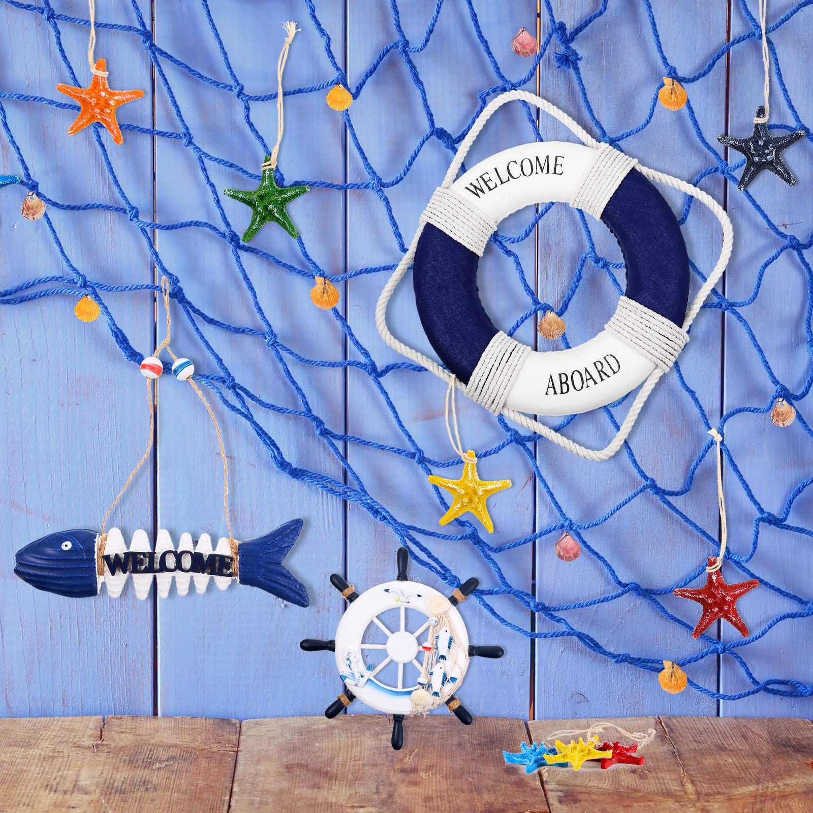 Marsui wood kedge accent for rustic nautical display.