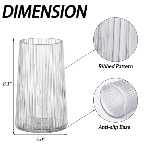 MARTAGE ribbed vase enhances living room styling