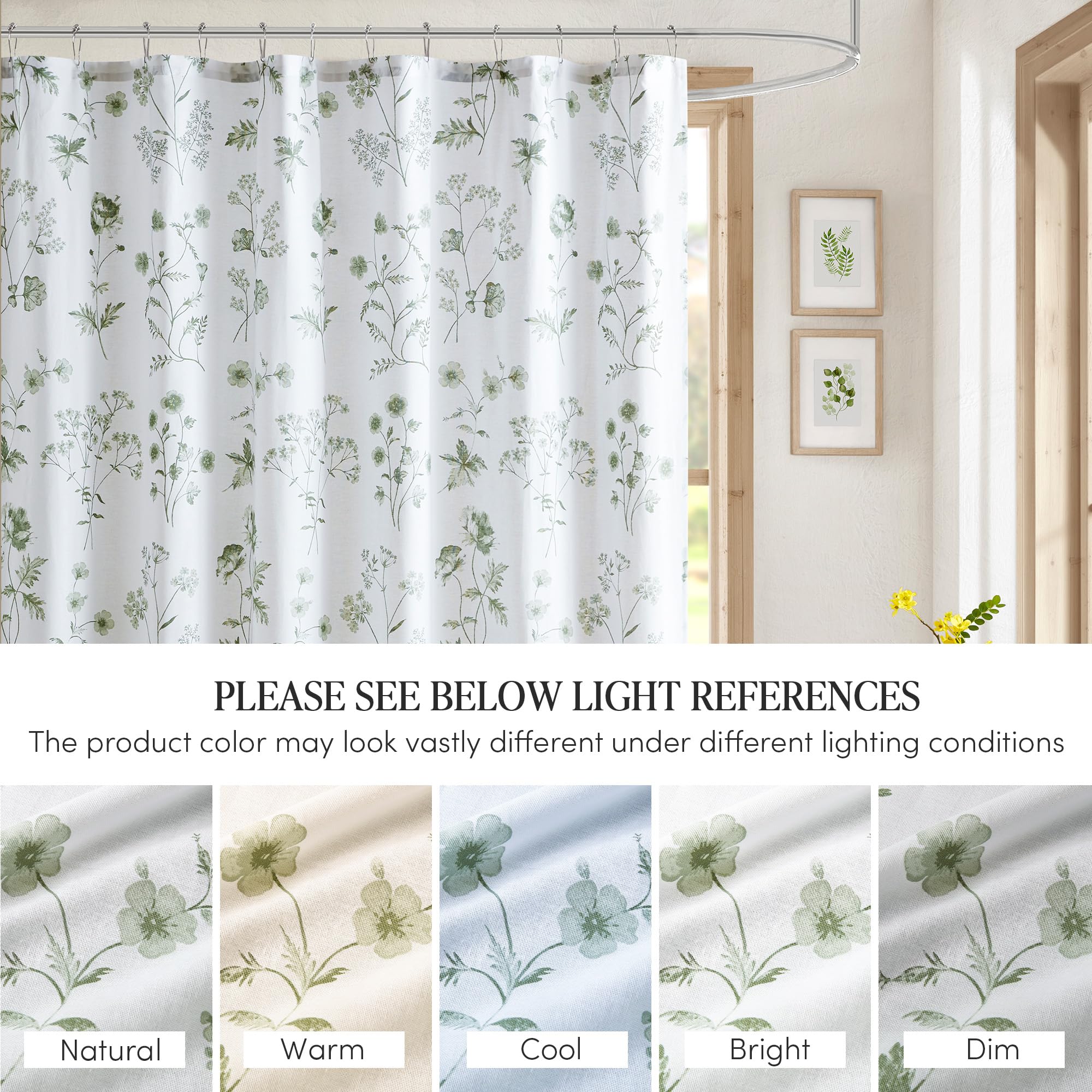 Standard 72x72 size of Martha Stewart Garden curtain fits most showers.