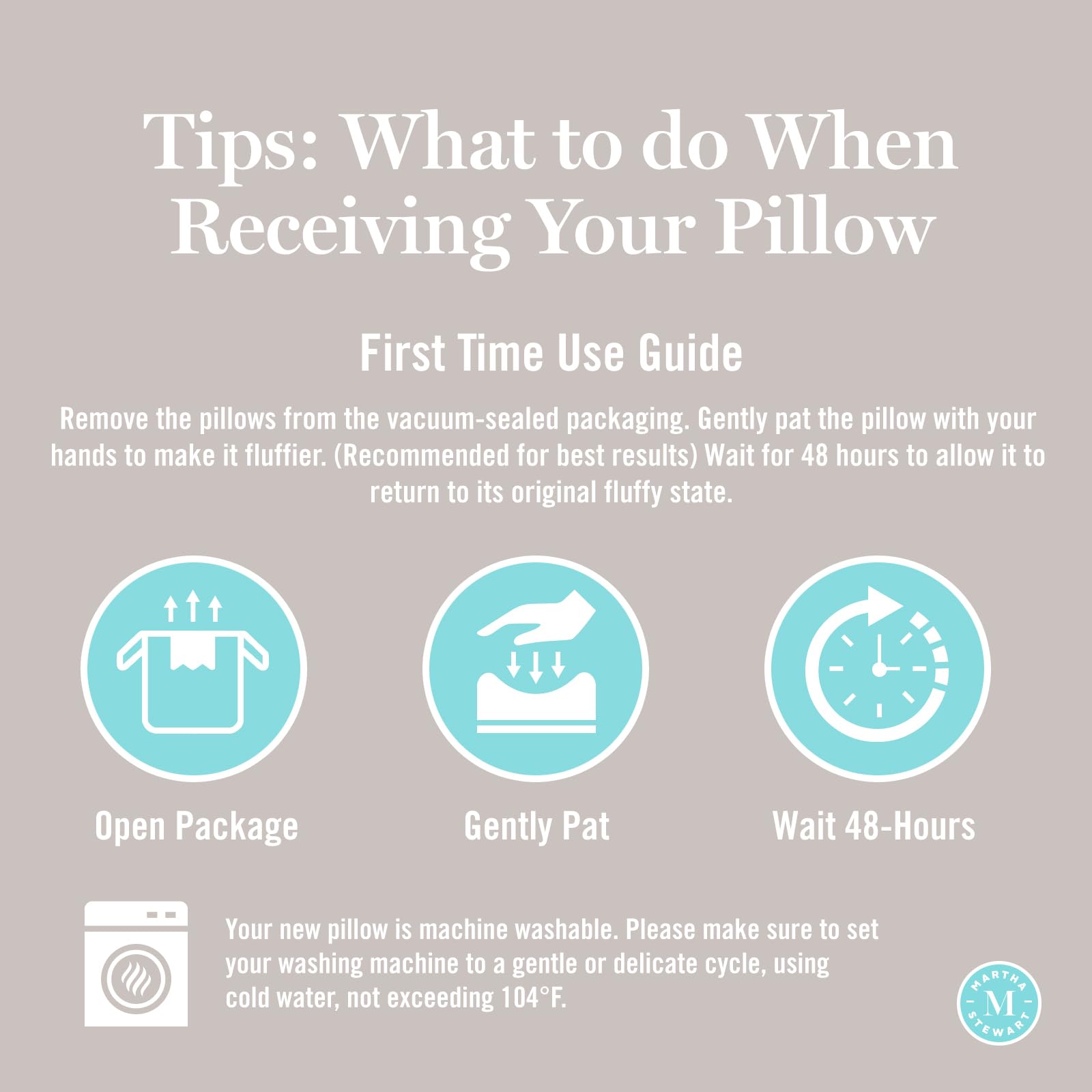 Martha Stewart Hotel Collection Pillow front view with plush feather-down fill and refined silhouette