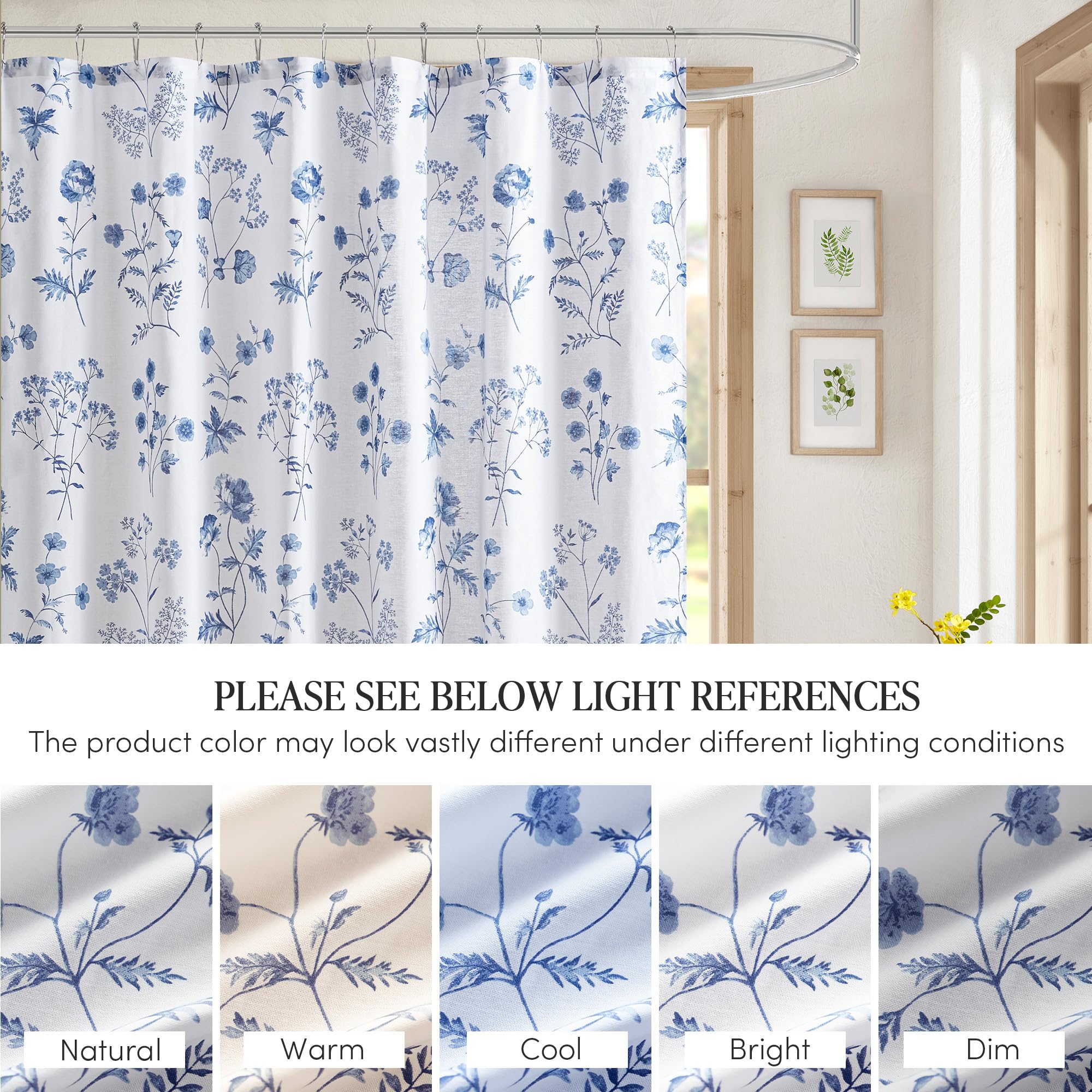 Elegant farmhouse charm from Martha Stewart's Garden curtain elevates bathroom décor