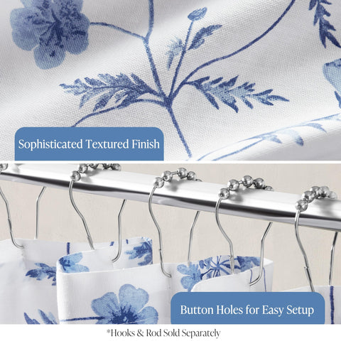 Martha's Garden pigment-printed floral curtain design stays vibrant after washes