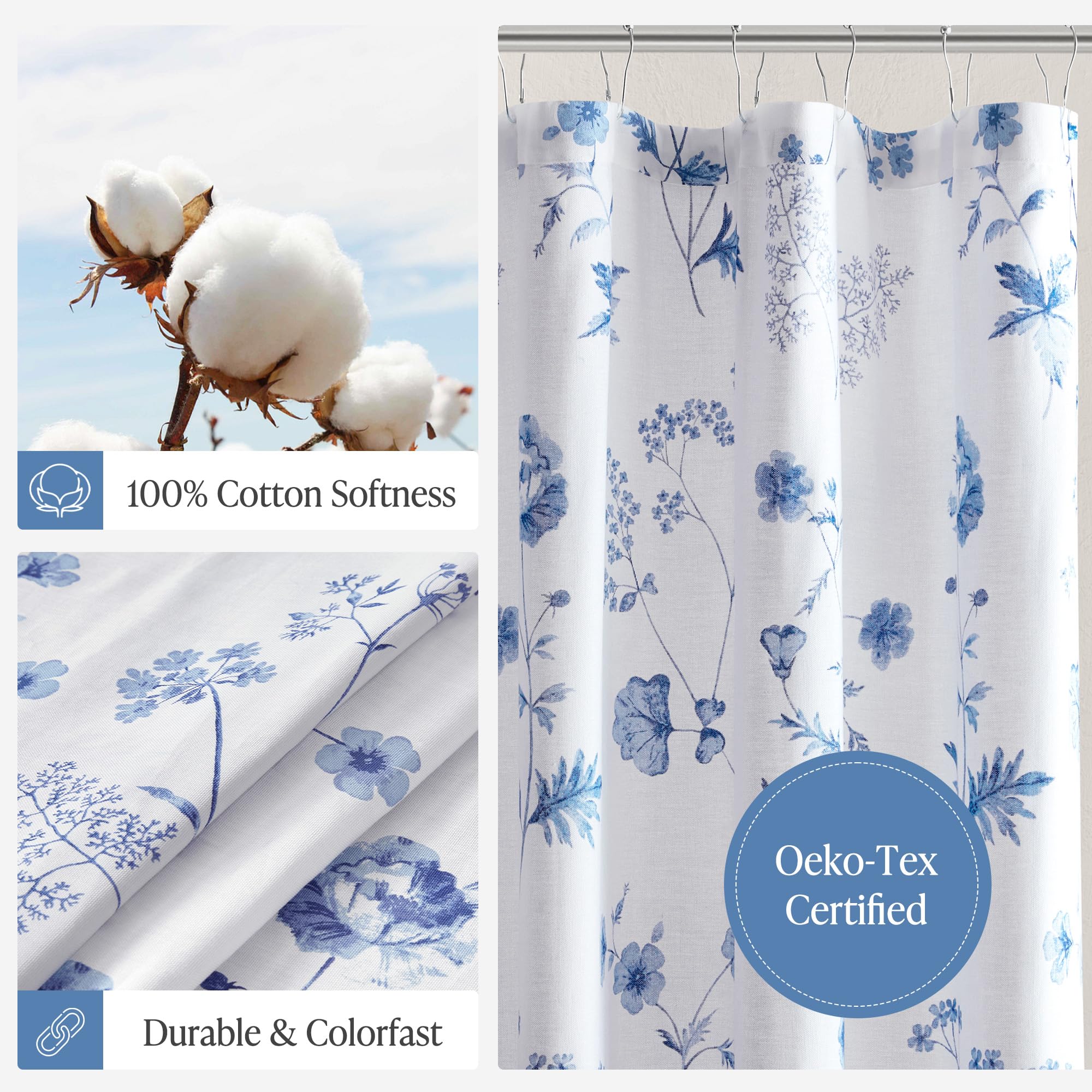 Martha Stewart's Garden standard 72x72 curtain fits standard showers for quick updates
