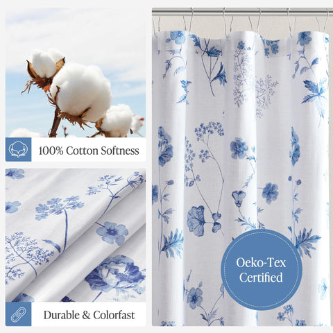 Martha Stewart's Garden standard 72x72 curtain fits standard showers for quick updates