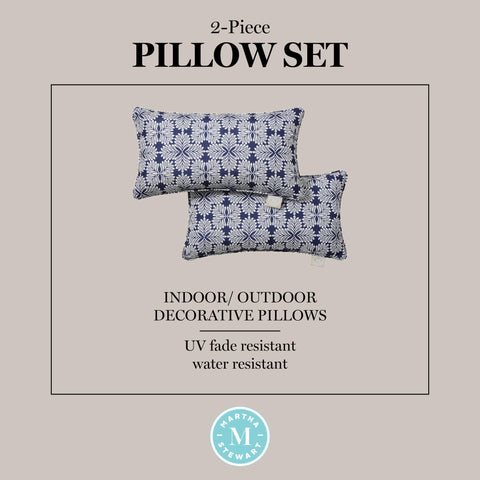 Easy care Martha Stewart Tulum pillow; spot clean or hand wash as needed