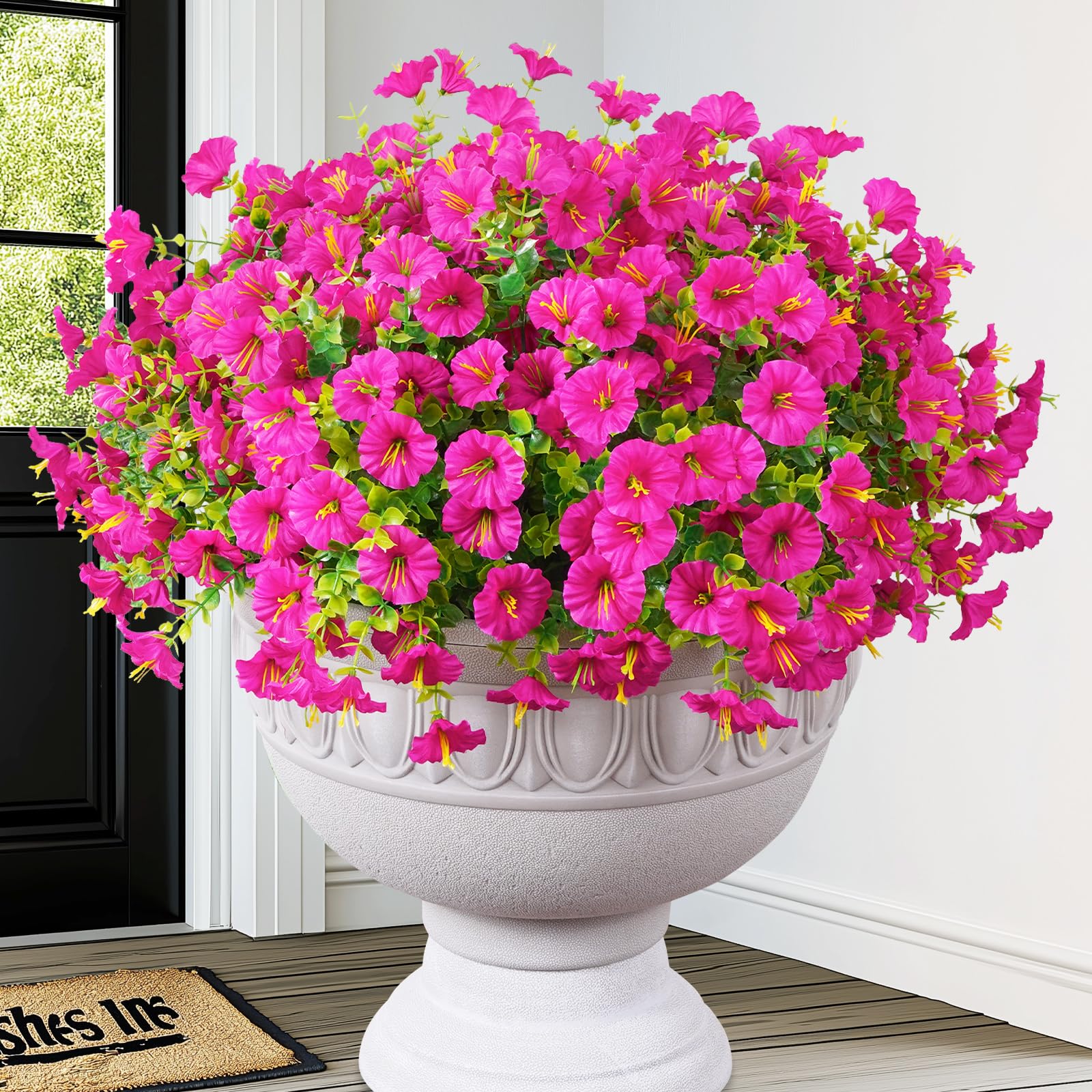 MARTINE MALL 24 Bundles petunia bloom with eucalyptus leaves for natural outdoor detail