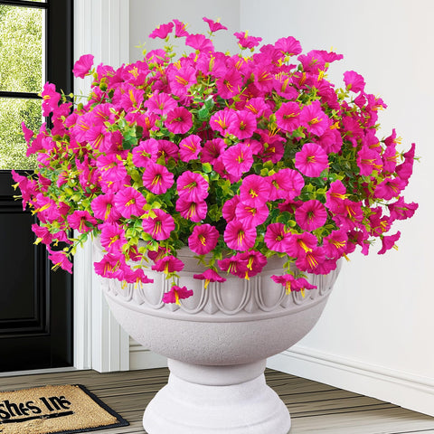 MARTINE MALL 24 Bundles petunia bloom with eucalyptus leaves for natural outdoor detail
