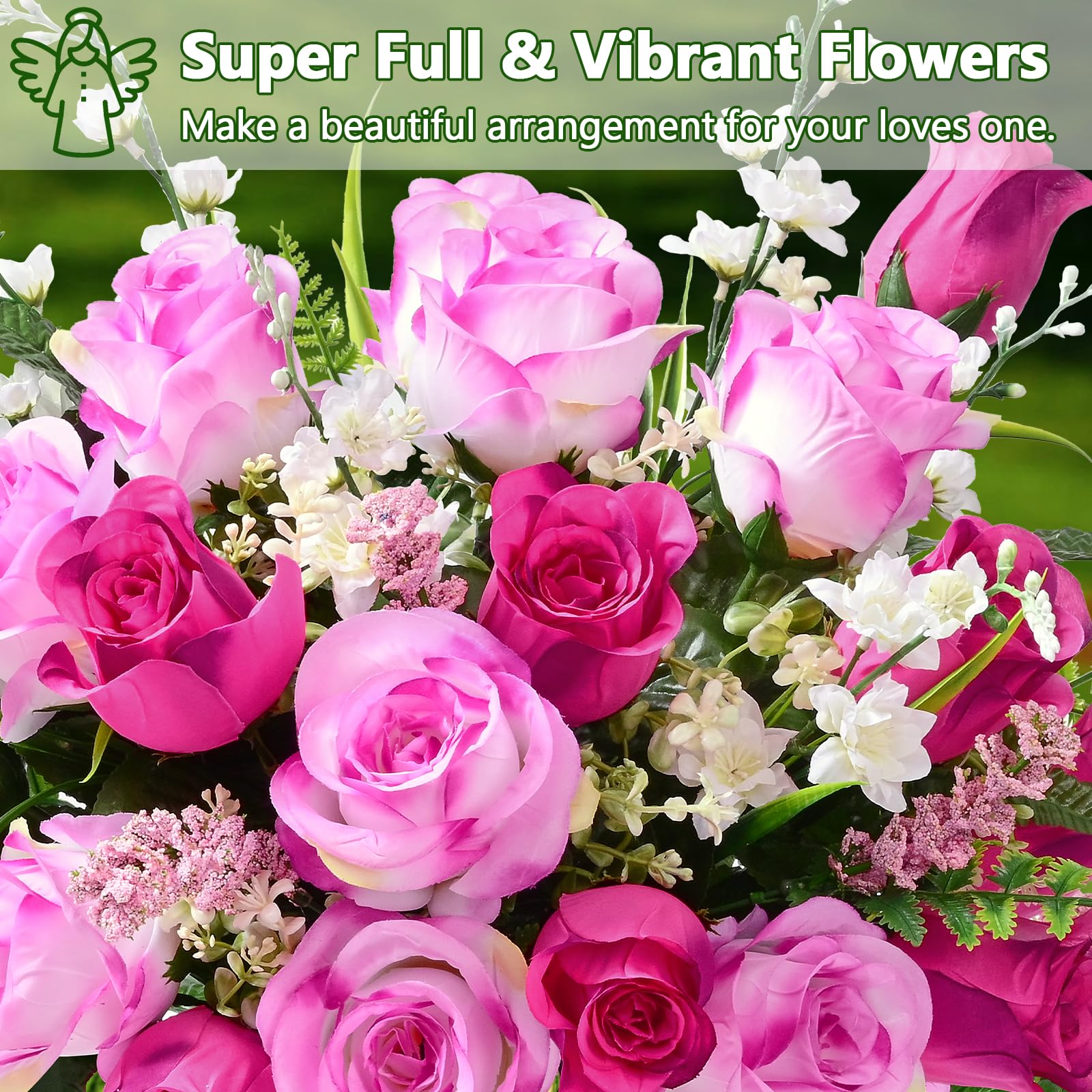 MARTINE MALL mixed color cemetery flowers with UV-resistant petals stay vibrant over time.