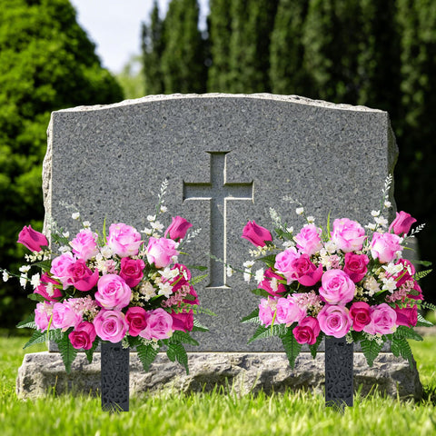 MARTINE MALL durable grave flowers withstand spring and summer weather.