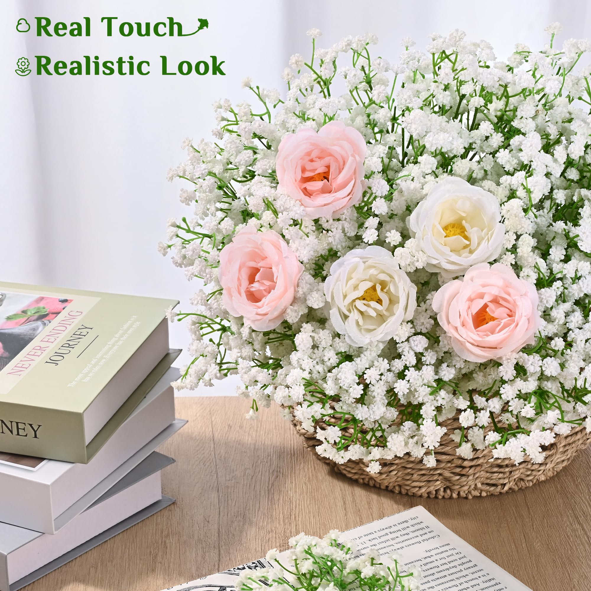Martine Mall Babys Breath arch decor close-up for romantic aisle accents