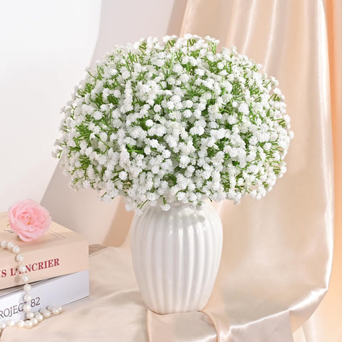 Martine Mall Babys Breath centerpieces with soft white blooms for tables