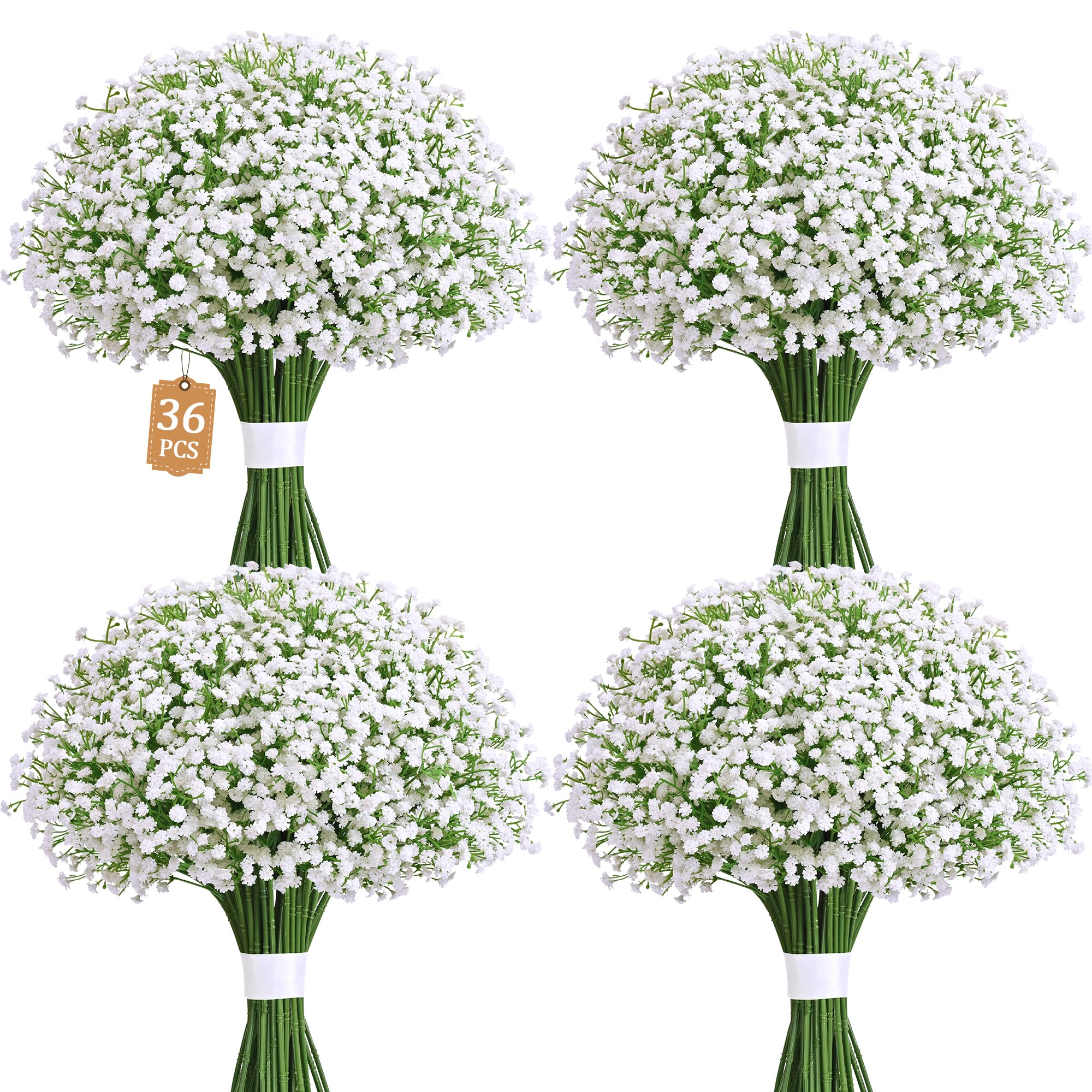 Martine Mall Babys Breath wedding bouquet close-up showing real-touch white blooms