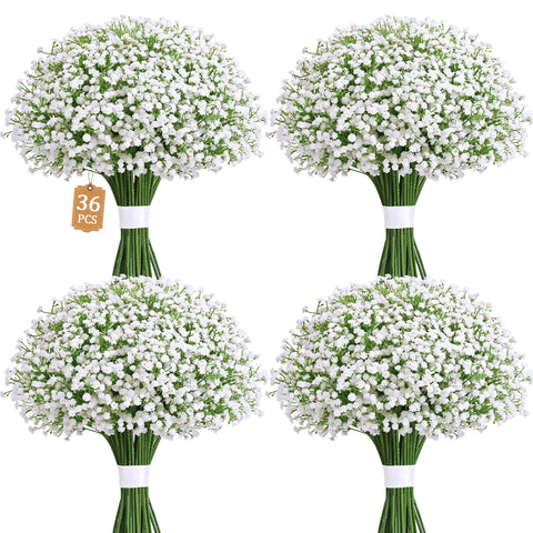 Martine Mall Babys Breath wedding bouquet close-up showing real-touch white blooms