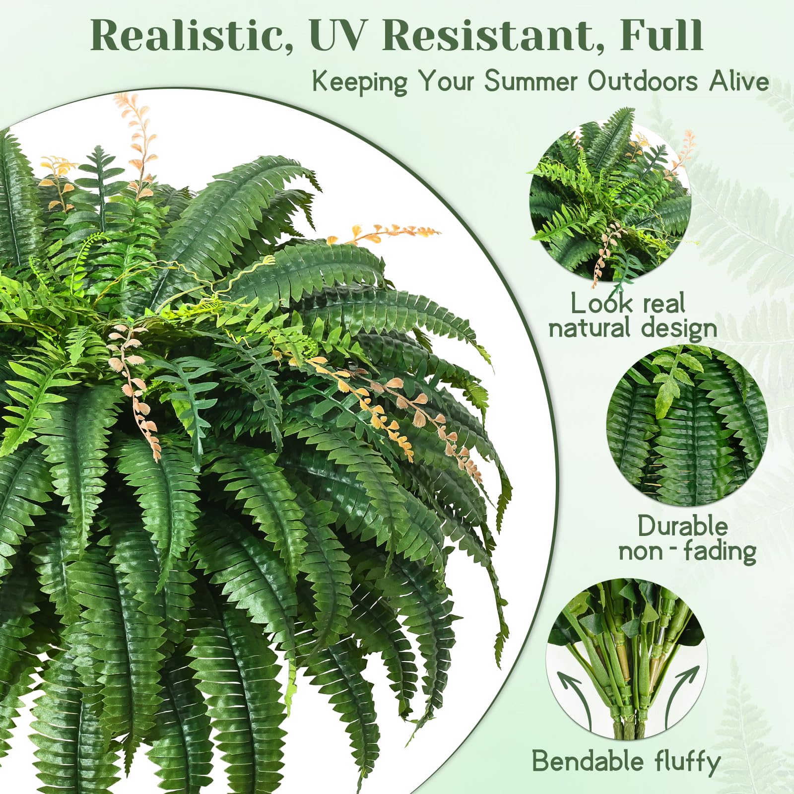 MARTINE MALL bendable leaf wires enable easy shaping of the fern.