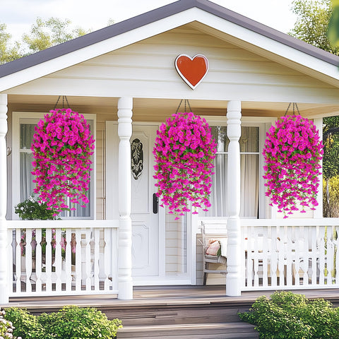 MARTINE MALL front door embellishment with lush faux flowers that stay vibrant year-round.