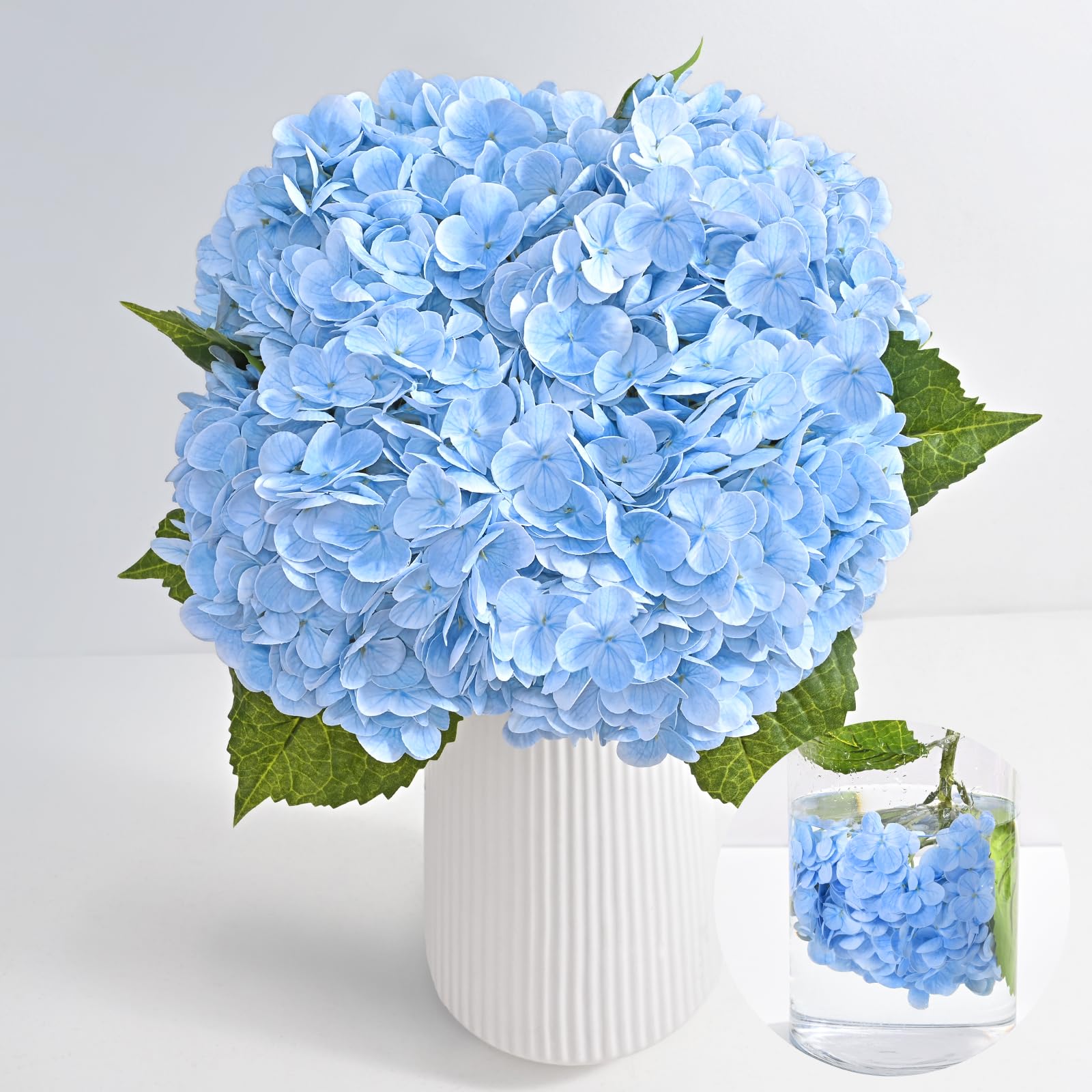 MARTINE MALL hydrangea 21in blue bouquet full display for centerpiece decor