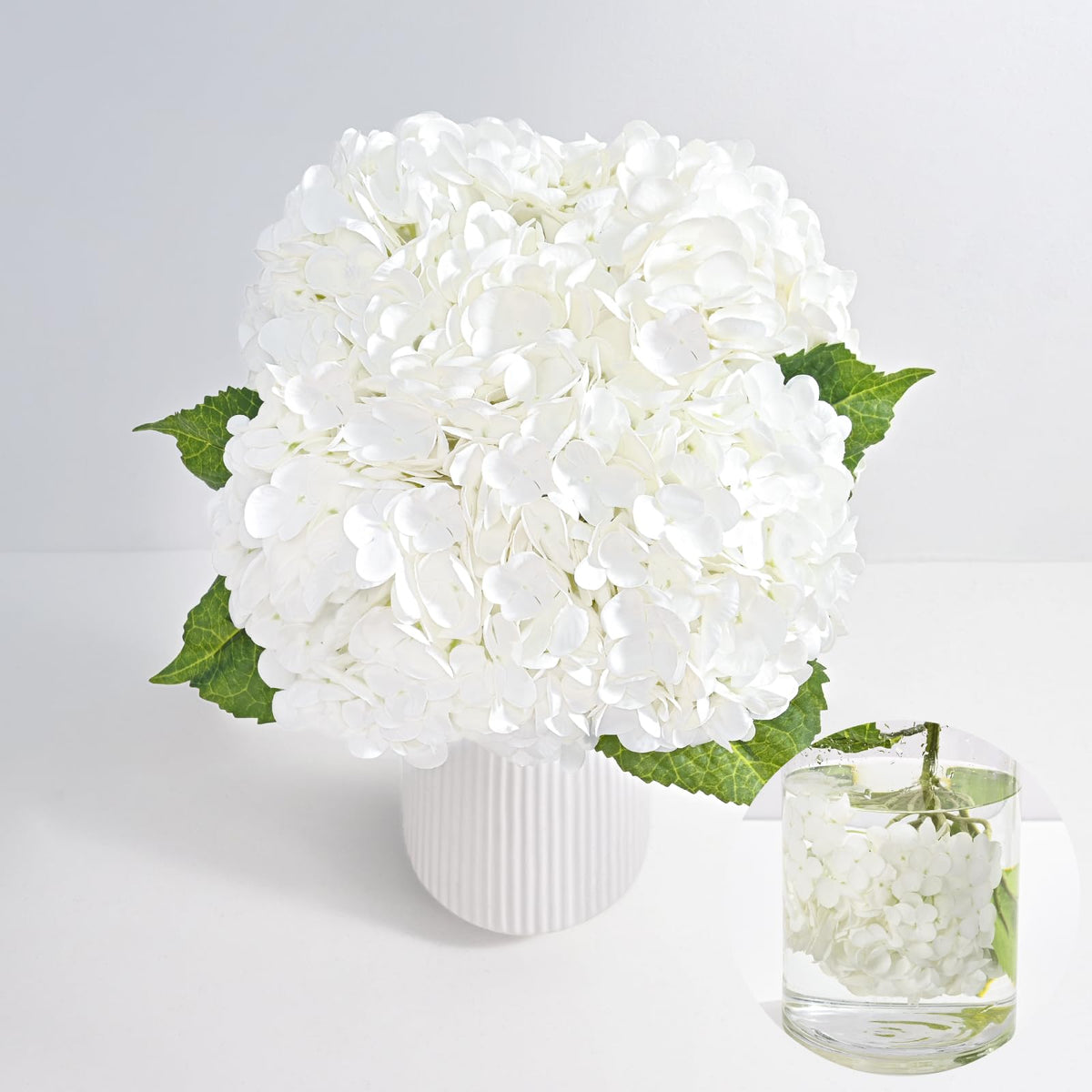 MARTINE MALL hydrangea petals closeup showing soft real touch texture for home decor