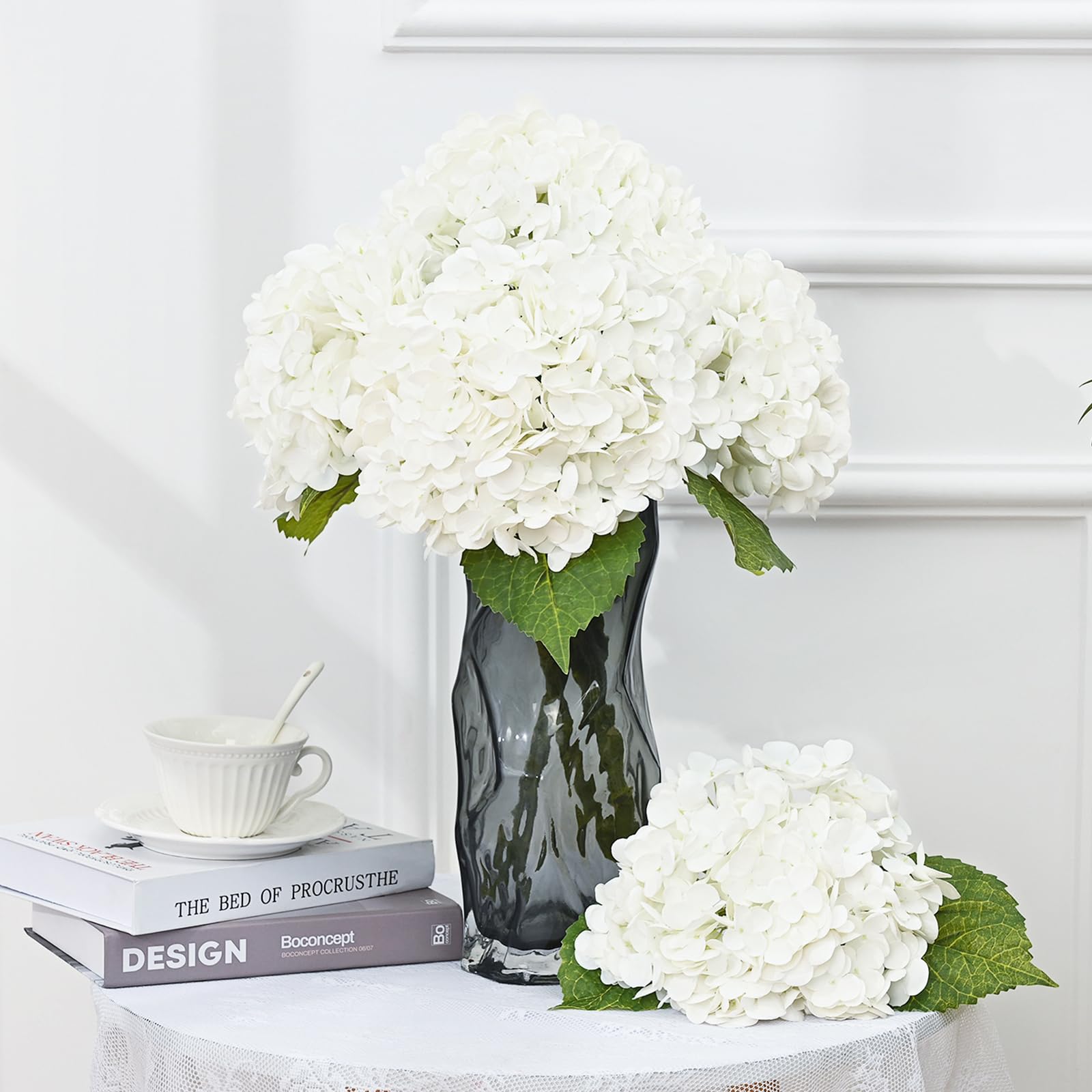 MARTINE MALL hydrangea bouquet arrangement in living room