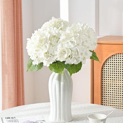 MARTINE MALL white hydrangea petals detail for lifelike centerpiece