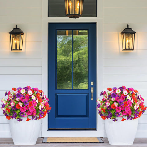 Martine Mall maintenance-free outdoor faux flowers require no watering.
