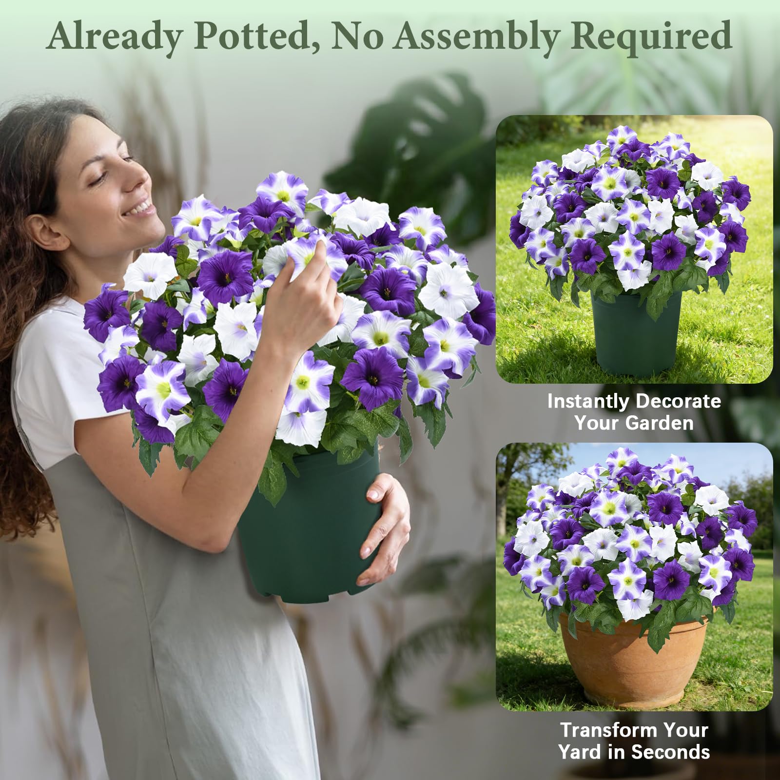 MARTINE MALL UV-resistant petunia pot designed for sunlit patios and durable use