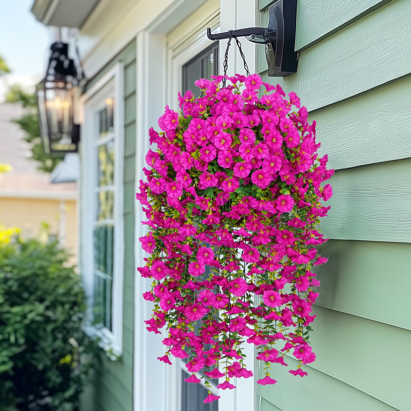 MARTINE MALL porch and patio decor: versatile artificial flower bunches for baskets or planters outside.