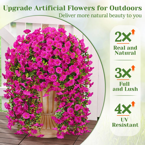 MARTINE MALL realistic morning glory and eucalyptus details enhance natural-looking garden accents.