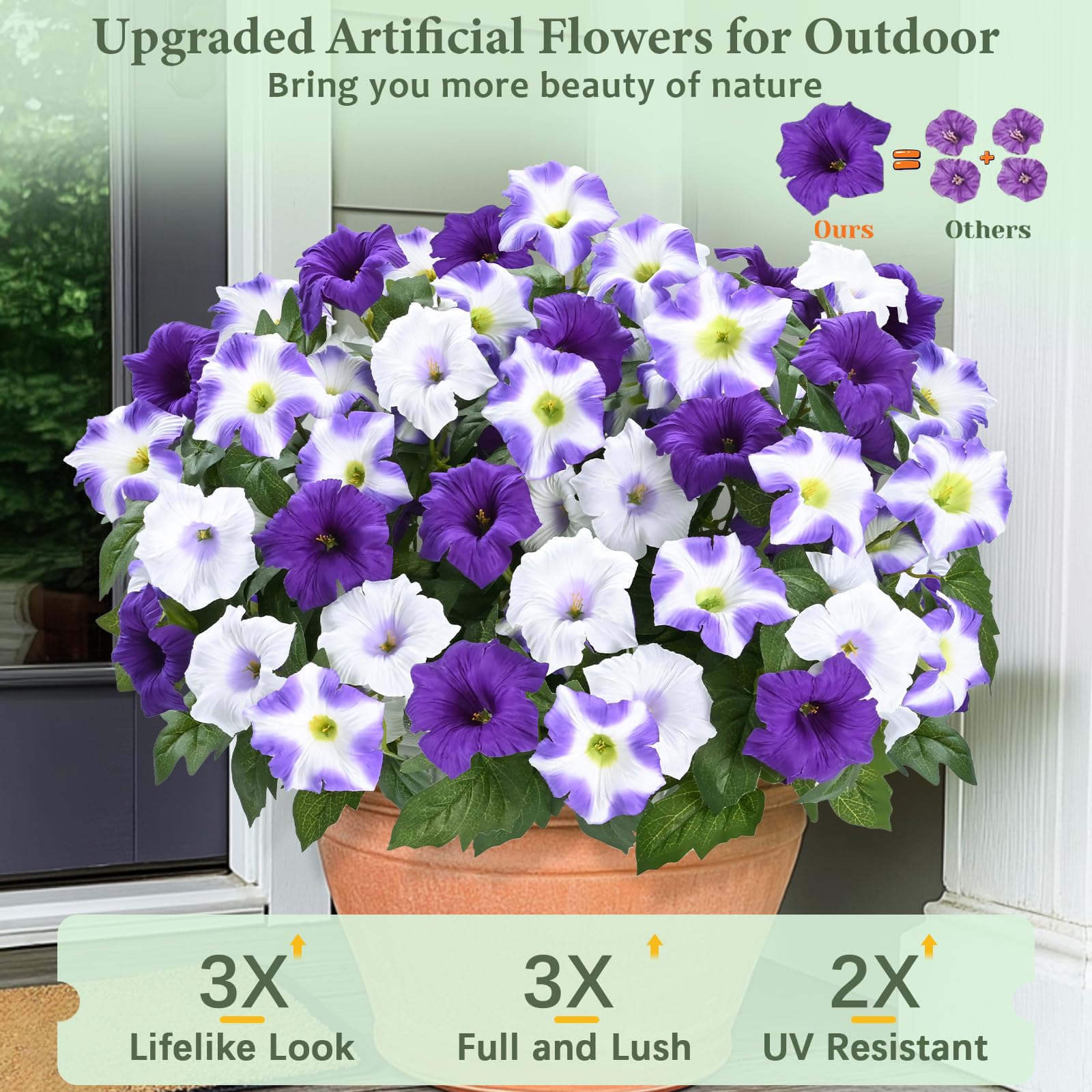 MARTINE MALL realistic outdoor petunia close-up showing lifelike texture for natural spaces