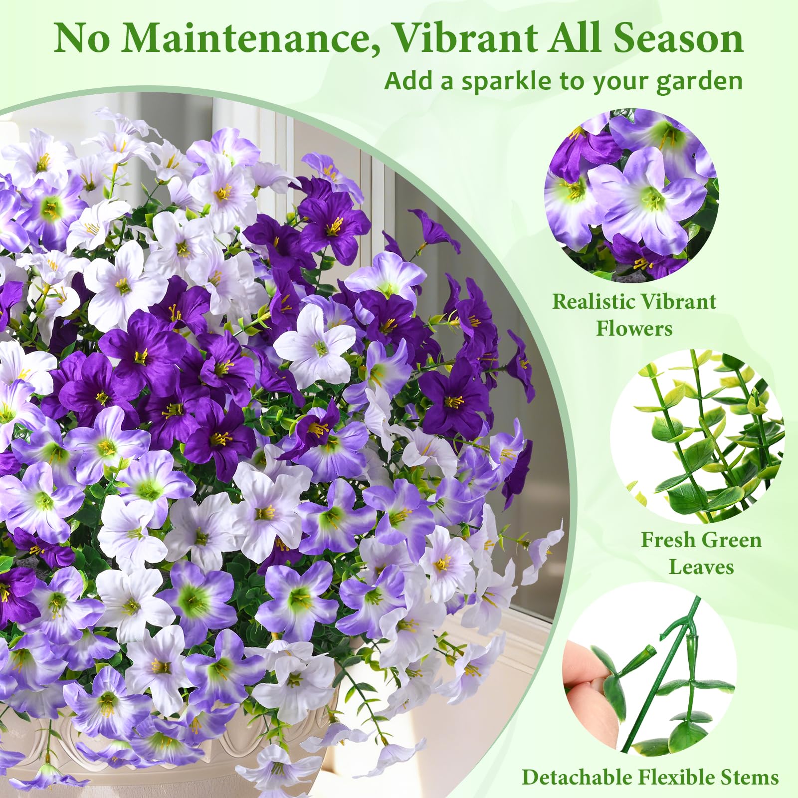 MARTINE MALL Silk Flowers for Outside UV resistance.