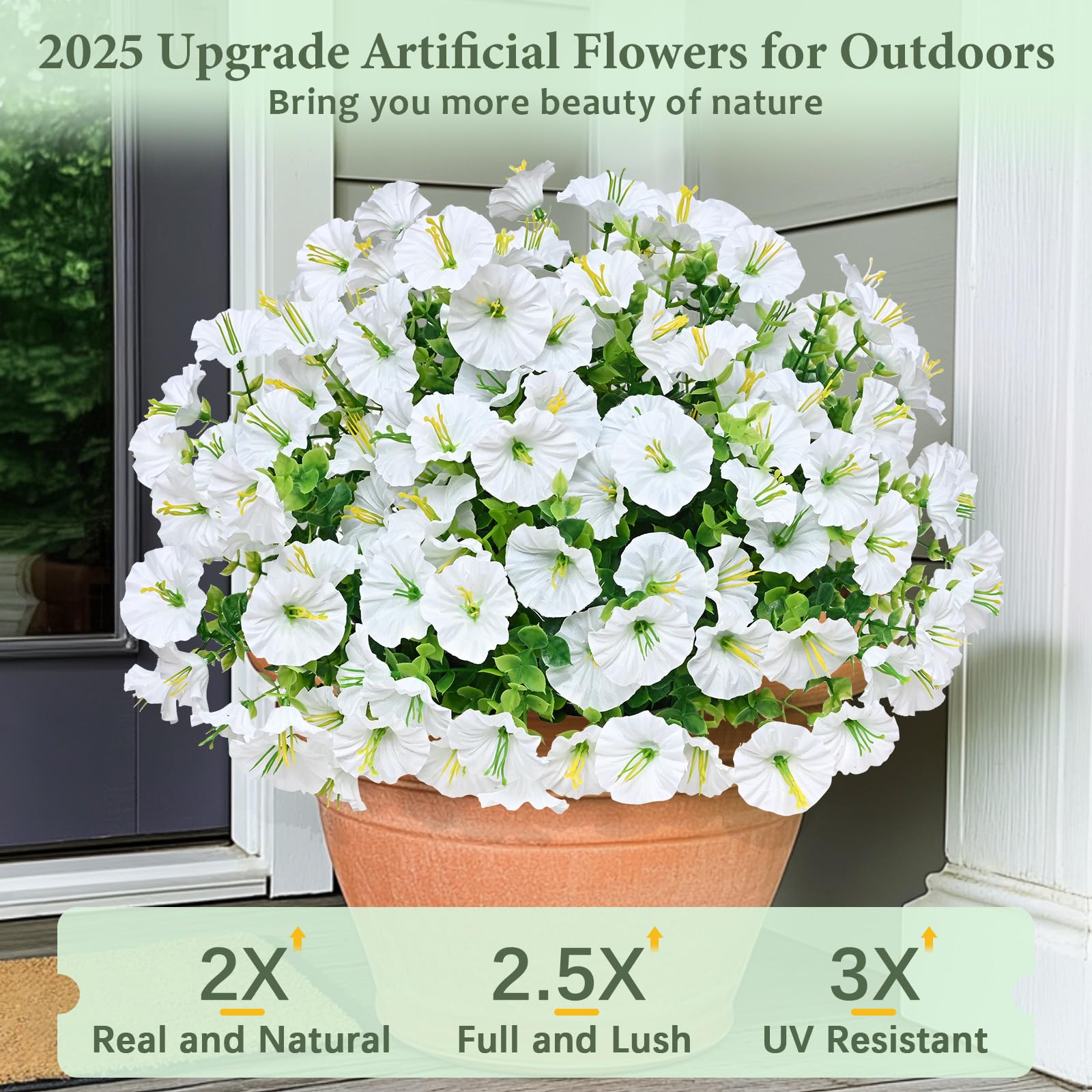 Martine Mall silk petunia outdoor bloom enhancing garden aesthetics without maintenance
