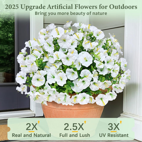 Martine Mall silk petunia outdoor bloom enhancing garden aesthetics without maintenance